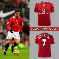 04-06 Manchester United Retro MU 7 Ronaldo Home Jersey