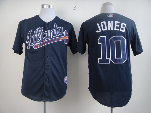 Atlanta Braves #10 Chipper Jones Navy Blue Jersey Atlanta Braves #10 Chipper Jones Navy Blue Jersey