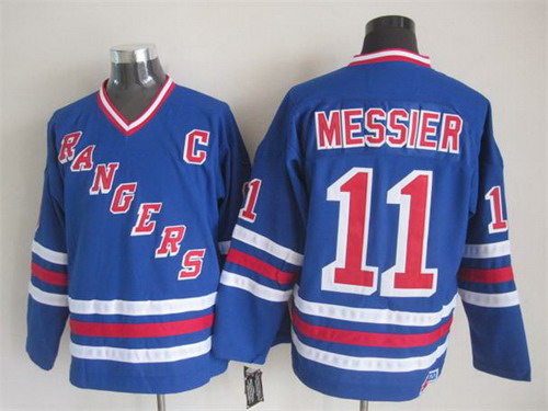 New York Rangers #11 Mark Messier 1993 Light Blue Throwback CCM Jersey New York Rangers #11 Mark Messier 1993 Light Blue Throwback CCM Jersey