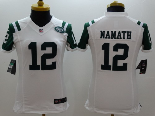 Nike New York Jets #12 Joe Namath White Limited Womens Jersey Nike New York Jets #12 Joe Namath White Limited Womens Jersey