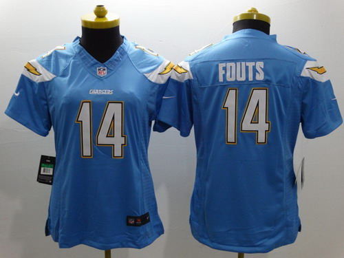 Nike San Diego Chargers #14 Dan Fouts Light Blue Limited Womens Jersey Nike San Diego Chargers #14 Dan Fouts Light Blue Limited Womens Jersey