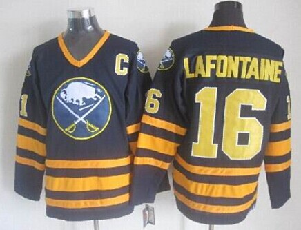 Buffalo Sabres #16 Pat Lafontaine Navy Blue Throwback CCM Jersey Buffalo Sabres #16 Pat Lafontaine Navy Blue Throwback CCM Jersey