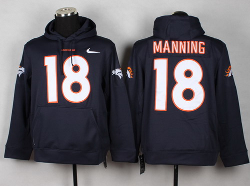 Nike Denver Broncos #18 Peyton Manning Blue Hoodie Nike Denver Broncos #18 Peyton Manning Blue Hoodie