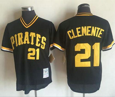 1982 Pirates #21 Roberto Clemente Stitched Black Throwback Baseball Jersey