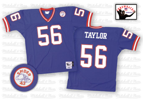 New York Giants #56 Lawrence Taylor Blue Throwback Jersey 