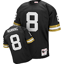 New Orleans Saints #8 Archie Manning Black Throwback Jersey