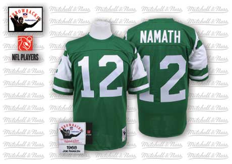 New York Jets #12 Joe Namath Green Throwback Jersey