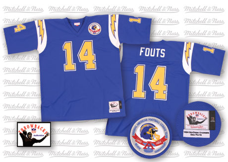 San Diego Chargers #14 Dan Fouts Navy Blue Throwback Jersey