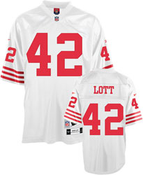 San Francisco 49ers #42 Ronnie Lott White Throwback Jersey