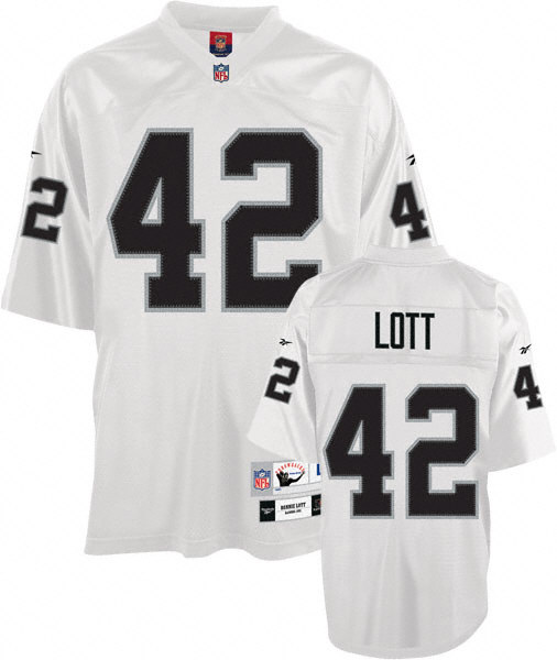 Oakland Raiders #42 Lott White Throwback Jersey 