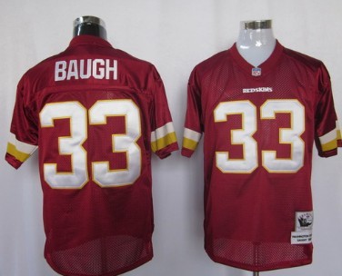 Washington Redskins #33 Baugh Red Throwback Jersey 