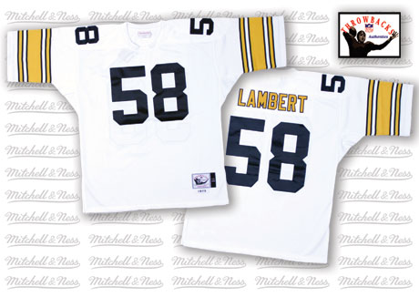 Pittsburgh Steelers #58 Jack Lambert White Throwback Jersey
