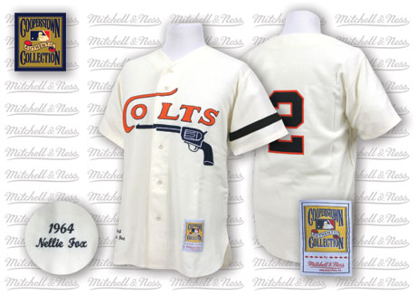 Houston Colts #2 Nellie Fox Cream Thorbwack Jersey 