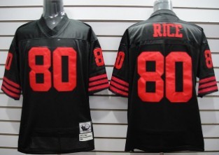 San Francisco 49ers #80 Jerry Rice Black Throwback Jersey 