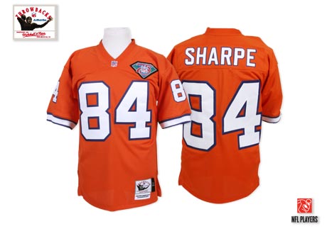 Denver Broncos #84 Shannon Sharpe Orange 75TH Throwback Jersey