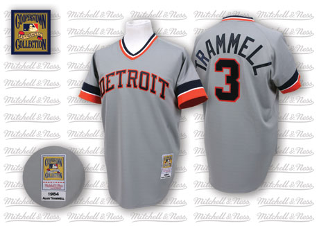 Detroit Tigers #3 Allan Trammell 1984 Gray Throwback Jersey