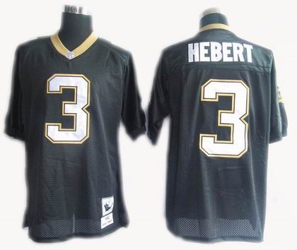 New Orleans Saints #3 Hebert Black Throwback Jersey 