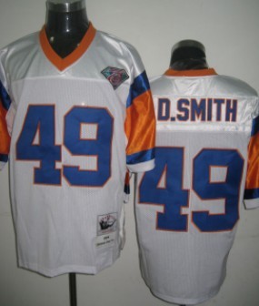 Denver Broncos #49 Dennis Smith White 75TH Throwback Jersey 
