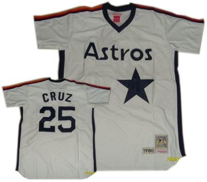 Houston Astros #25 Cruz White Throwback Jersey 
