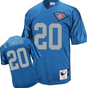 Detroit Lions #20 Barry Sanders Blue 75TH Throwback Jersey