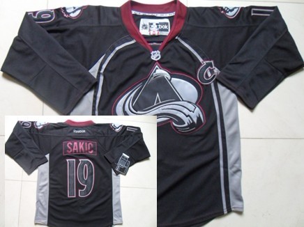 Colorado Avalanche #19 Joe Sakic Black Ice Jersey Colorado Avalanche #19 Joe Sakic Black Ice Jersey