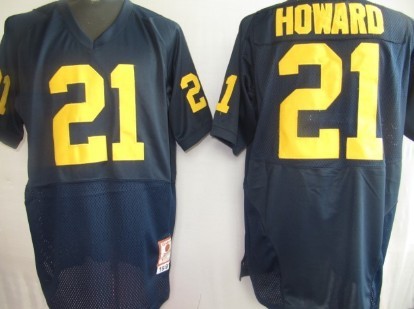 Michigan Wolverines #21 Howard Navy Blue Jersey Michigan Wolverines #21 Howard Navy Blue Jersey