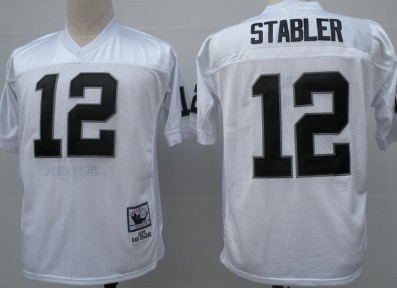 Oakland Raiders #12 Ken Stabler White Throwback Jersey Oakland Raiders #12 Ken Stabler White Throwback Jersey
