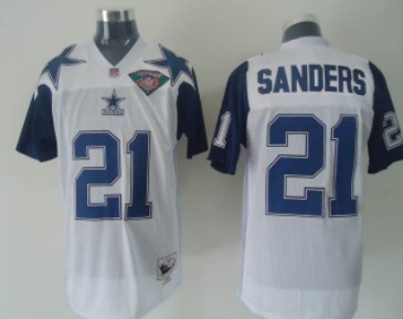Dallas Cowboys #21 Sanders White Thanksgivings 75TH Throwback Jersey Dallas Cowboys #21 Sanders White Thanksgivings 75TH Throwback Jersey