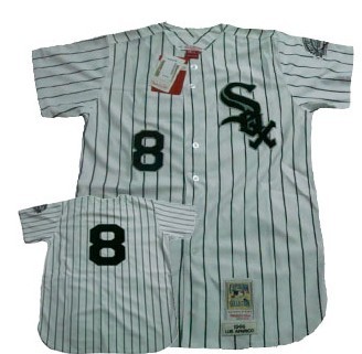 Chicago White Sox #8 Jackson White Pinstripe Throwback Jersey 
