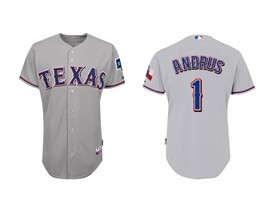Texas Rangers #1 Elvis Andrus Gray Jersey Texas Rangers #1 Elvis Andrus Gray Jersey