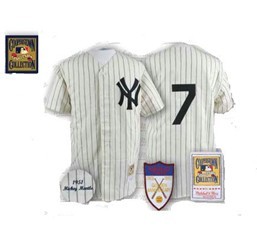 New York Yankees #7 Mickey Mantle White Throwback Jersey New York Yankees #7 Mickey Mantle White Throwback Jersey