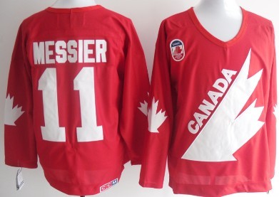 Team Canada #11 Mark Messier 1991 Olympic Red Throwback CCM Jersey Team Canada #11 Mark Messier 1991 Olympic Red Throwback CCM Jersey