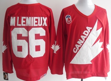 Team Canada #66 Mario Lemieux 1991 Olympic Red Throwback CCM Jersey Team Canada #66 Mario Lemieux 1991 Olympic Red Throwback CCM Jersey