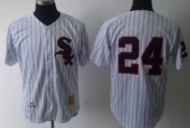 Chicago White Sox #24 Wynn White Pinstripe Throwback Jersey 