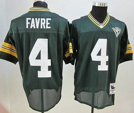 Green Bay Packers #4 Brett Favre Green 75TH Throwback Jersey