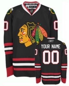 Chicago Blackhawks Youth Customized Black Jersey