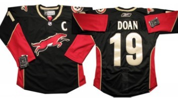 Men's Arizona Coyotes #19 Shane Doan Black Third Jersey