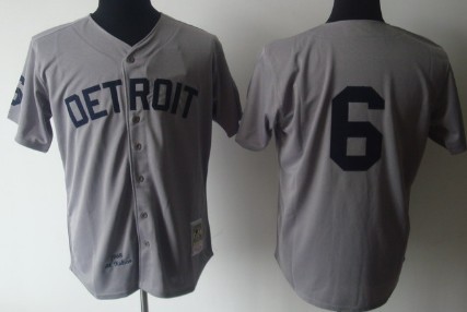 Detroit Tigers #6 Al Kaline 1968 Gray Wool Throwback Jersey  