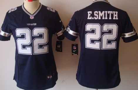 Nike Dallas Cowboys #22 Emmitt Smith Blue Limited Womens Jersey Nike Dallas Cowboys #22 Emmitt Smith Blue Limited Womens Jersey