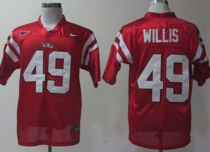 Ole Miss Rebels #49 Patrick Willis Red Jersey Ole Miss Rebels #49 Patrick Willis Red Jersey