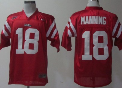 Ole Miss Rebels #18 Achie Manning Red Jersey Ole Miss Rebels #18 Achie Manning Red Jersey