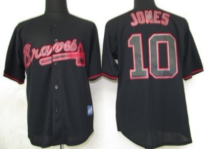 Atlanta Braves #10 Chipper Jones 2012 Black Fashion Jersey 