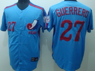 Montreal Expos #27 Vladimir Guerrero Blue Throwback Jersey Montreal Expos #27 Vladimir Guerrero Blue Throwback Jersey