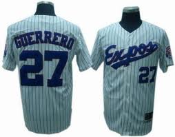 Montreal Expos #27 Vladimir Guerrero White Pinstripe Throwback Jersey Montreal Expos #27 Vladimir Guerrero White Pinstripe Throwback Jersey
