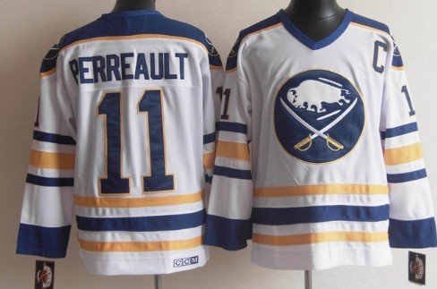 Buffalo Sabres #11 Gilbert Perreault White Throwback CCM Jersey Buffalo Sabres #11 Gilbert Perreault White Throwback CCM Jersey