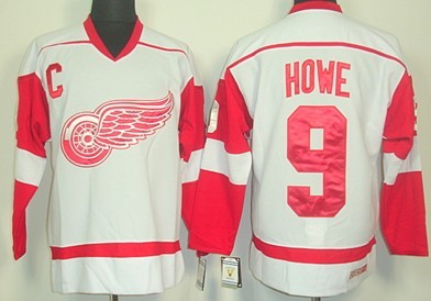 Detroit Red Wings #9 Gordie Howe White Throwback CCM Jersey Detroit Red Wings #9 Gordie Howe White Throwback CCM Jersey