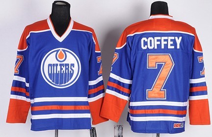 Edmonton Oilers #7 Paul Coffey Royal Blue Throwback CCM Jersey Edmonton Oilers #7 Paul Coffey Royal Blue Throwback CCM Jersey