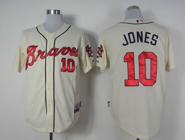 Atlanta Braves #10 Chipper Jones Cream Jersey Atlanta Braves #10 Chipper Jones Cream Jersey