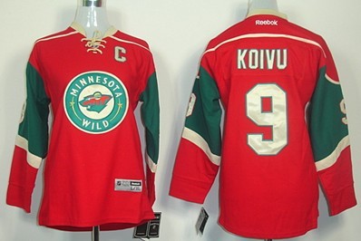 Minnesota Wild #9 Mikko Koivu Red Kids Jersey Minnesota Wild #9 Mikko Koivu Red Kids Jersey