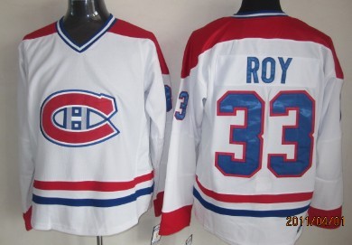 Montreal Canadiens #33 Patrick Roy White Throwback CCM Jersey Montreal Canadiens #33 Patrick Roy White Throwback CCM Jersey